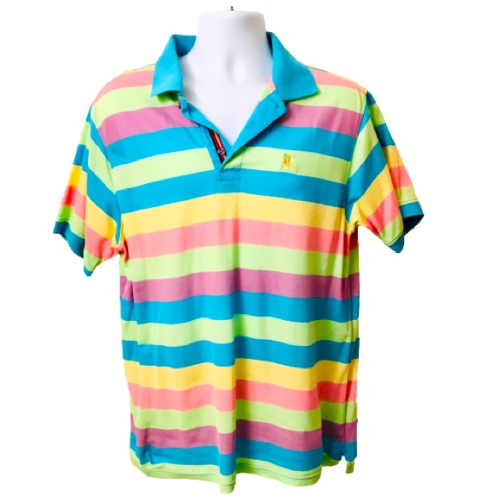 VINTAGE: COOGI Polo Shirt In Pastel Stripes!